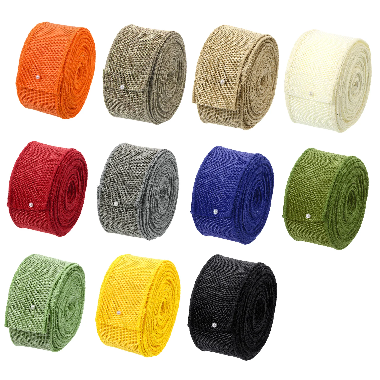 

10 Yards Burlap Wired Ribbon Rolls 40mm/63mm Width Fabric Ribbon Roll for DIY Christmas Crafts Decoration Wedding