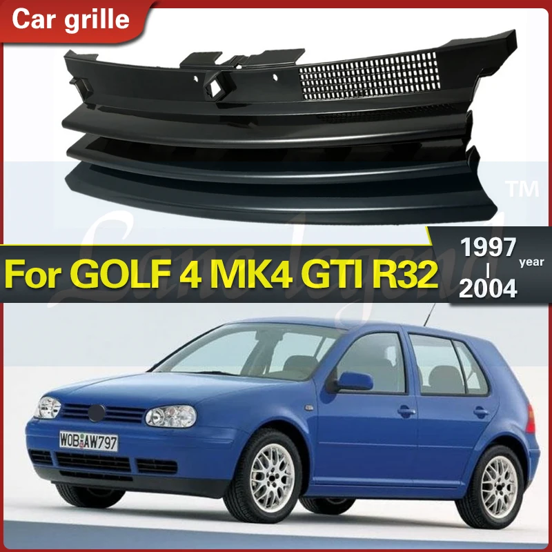 Black Car Grill Front Hood Grille For GOLF 4 MK4 R32 1997-2004 1J0853655G Racing Grills