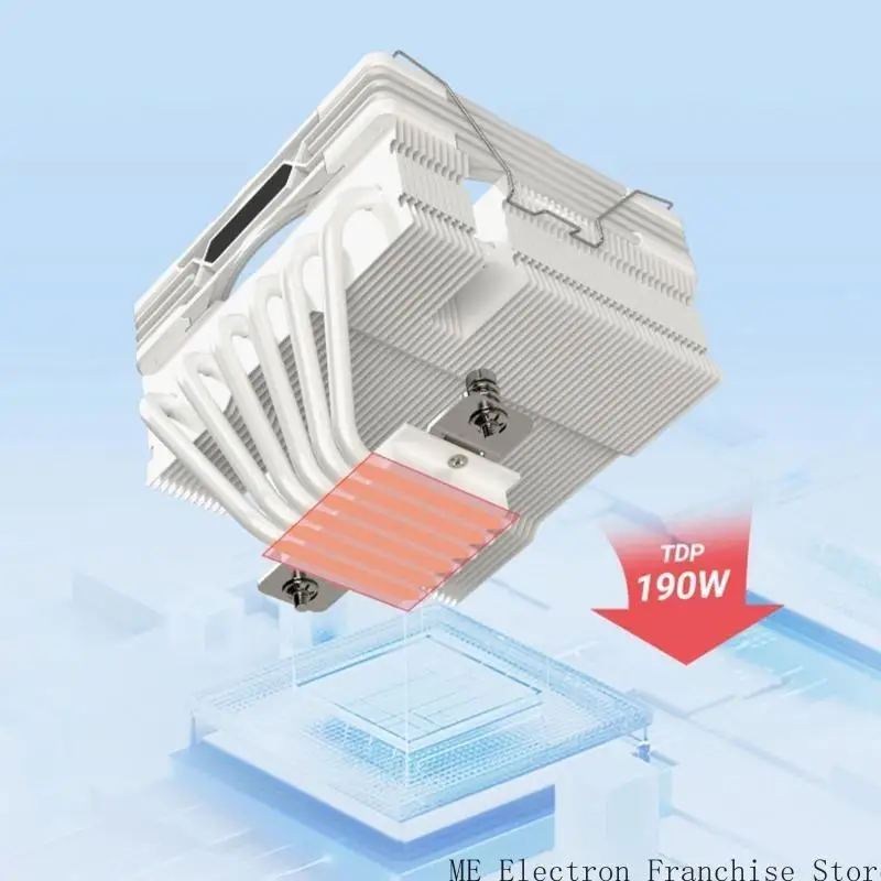 T5EA Argb 12 см. Вентилятор вниз по течению воздушных охладителей ЦП с 6 тепловой трубкой превосходной антигравитации медной для