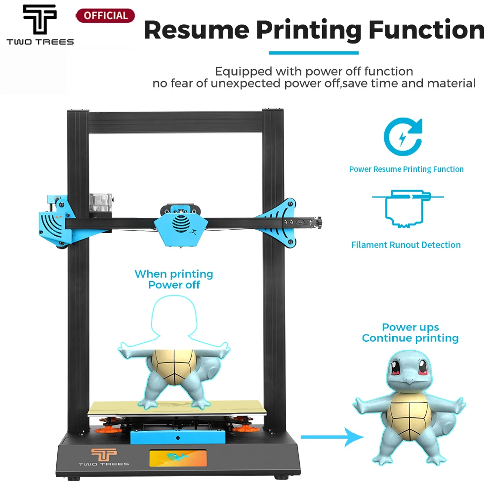 Twotrees Blu-5 Bluer Plus 3D Printer Kit I3 Mega PEI Magnetic Build Sup Board Large Size Metal Frame BL Touch Screen printing