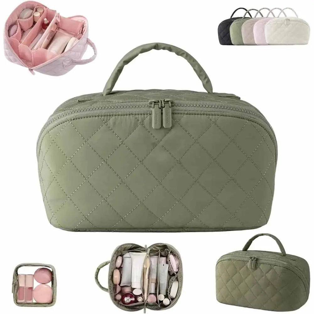 

Durable Wide Open Woman Makeup Bag Lay-Flat Water-Resistant Cosmetic Case Festivalment Makeup Bags for Toiletries & Brushes