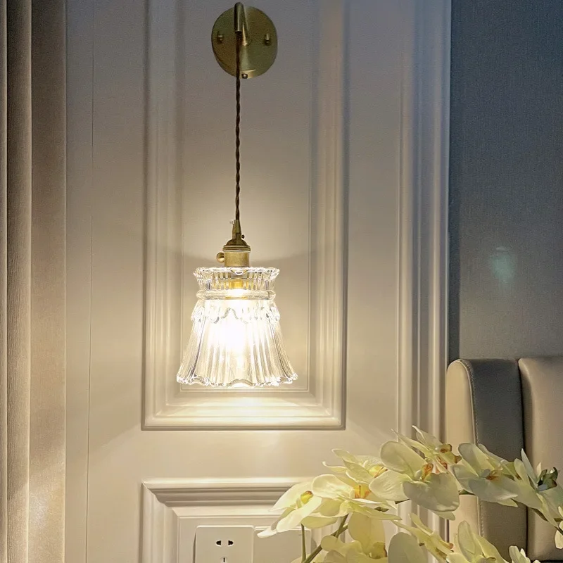 

Retro small bedroom bedside lamp, French wireless aisle entrance living room lamp