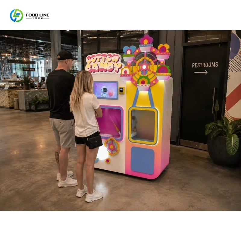 Cotton Candy Vending Machine, Customizable OEM Floss Maker, Automatic Coin-Operated Vendor for Amusement Park