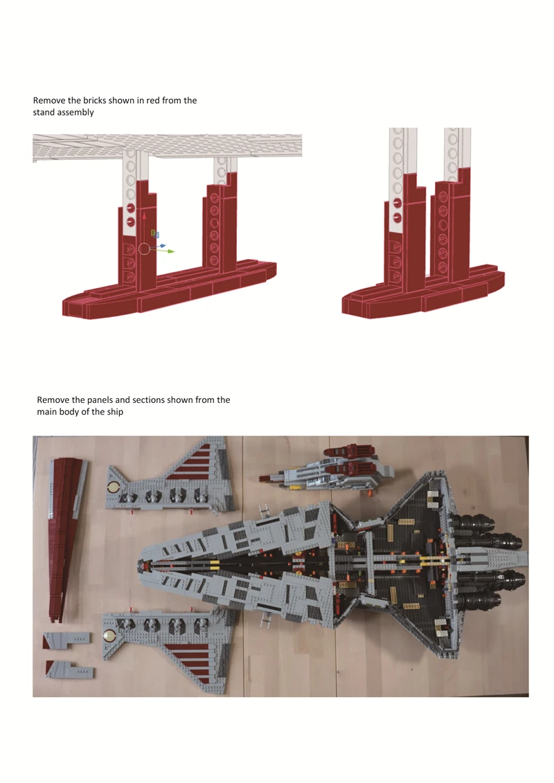 DIY Wall Mount Bracket For Lego Republican Assault Crossesr 75367 Building block Wall Display Bracket