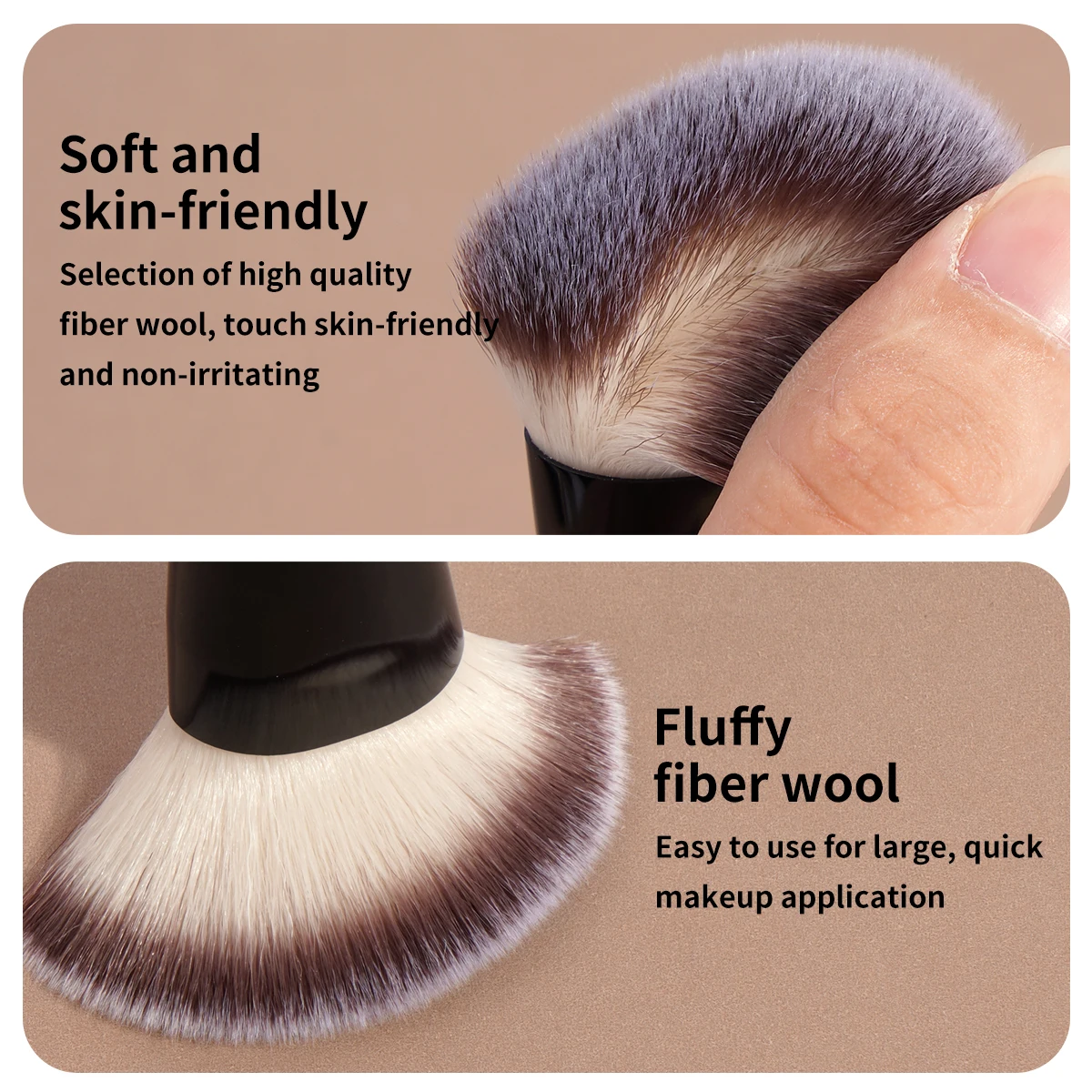 MAANGE Make-up-Pinsel-Set, Foundation-Kontur-Gesichtspinsel mit Puderquasten, perfekt für Wange, Stirn, Kiefer, Nase, Mischung, Schönheit