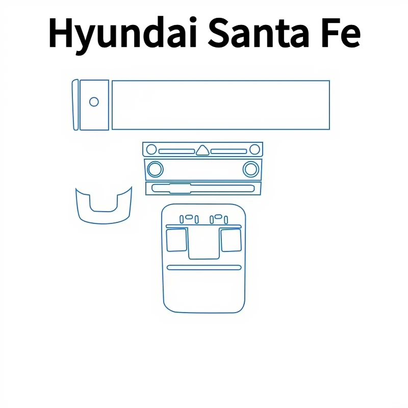 For Hyundai Santa Fe 24Models Dashboard Multimedia GPS Console Navigation Transparent Anti-Scratch Protection Film Modification