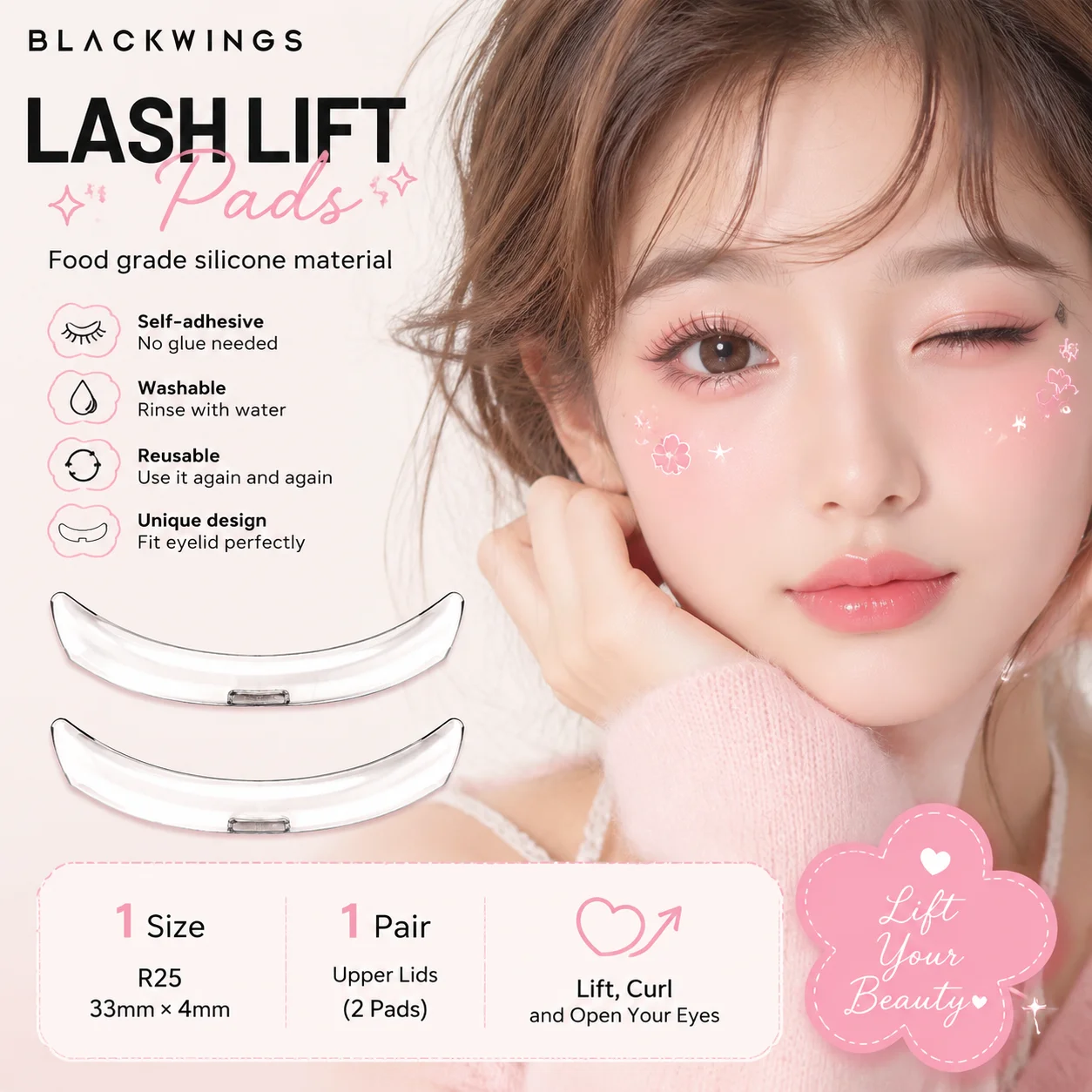 Super Clear Lashlift Silicone Eyelash Lift Perm Pads Kit Eye Curler Rods Tool