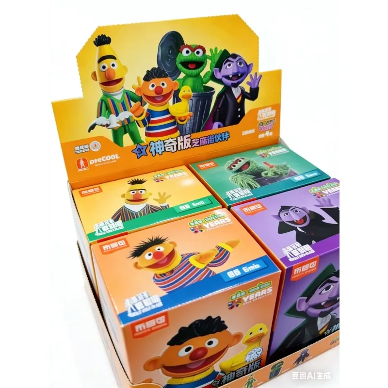 

In Stock BLOKEES Sesame Street Building Big Bird Monster Bert Movable Ornaments Cookie Ernie Elmo Toy Model Stitching Gift