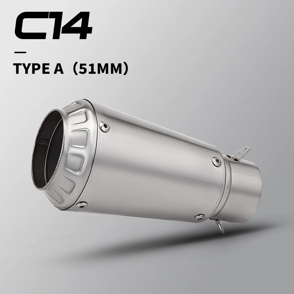 

Universal 51mm Motorcycle Exhaust Pipe Escape Modified Muffler For R3 Z900 GSX750R K8 R6 MT07 FZ09 Z400 YFZ-R1