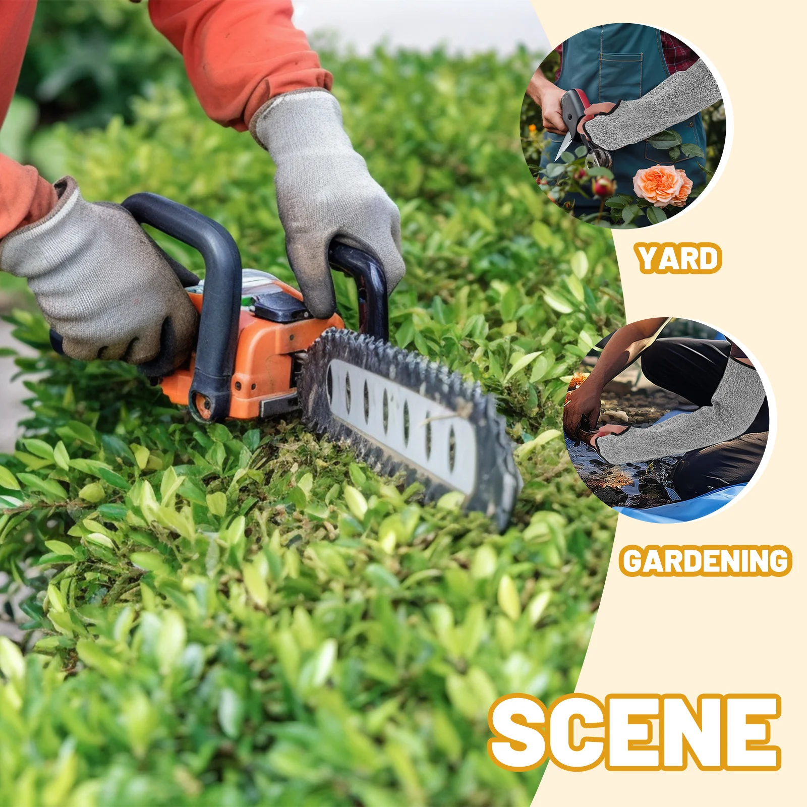 

1 Pair Cut Resistant Arm Sleeves For Gardening With Thumb Hole Protective Arm Protection For Women Men Garden Kitchen Pet