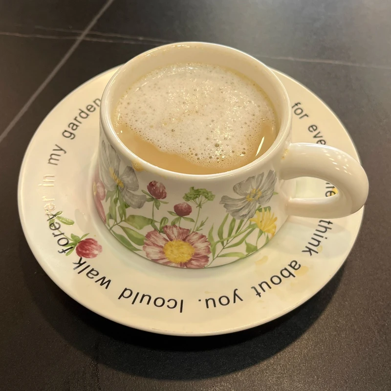 

Creative Ceramic Butterfly Tulip Pattern Cups Household Office Items Porcelain Breakfast Water Mug, Coffee Cup Plate Combination