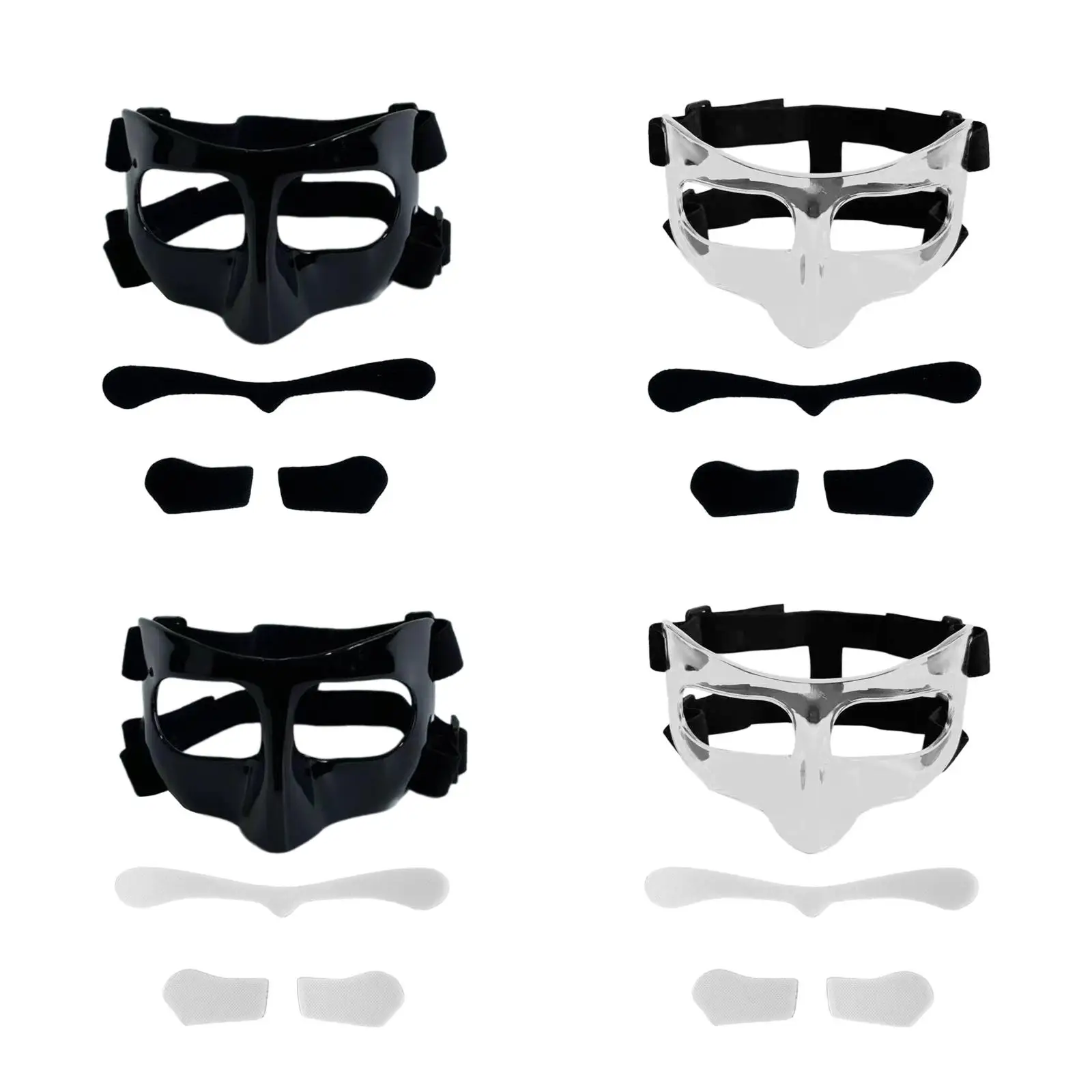 Basketball Mask, Face Mask Adjustable Strap, Face Mask Nose Guard Face Guard for Broken Nose for Athletes, Boxing, Soccer