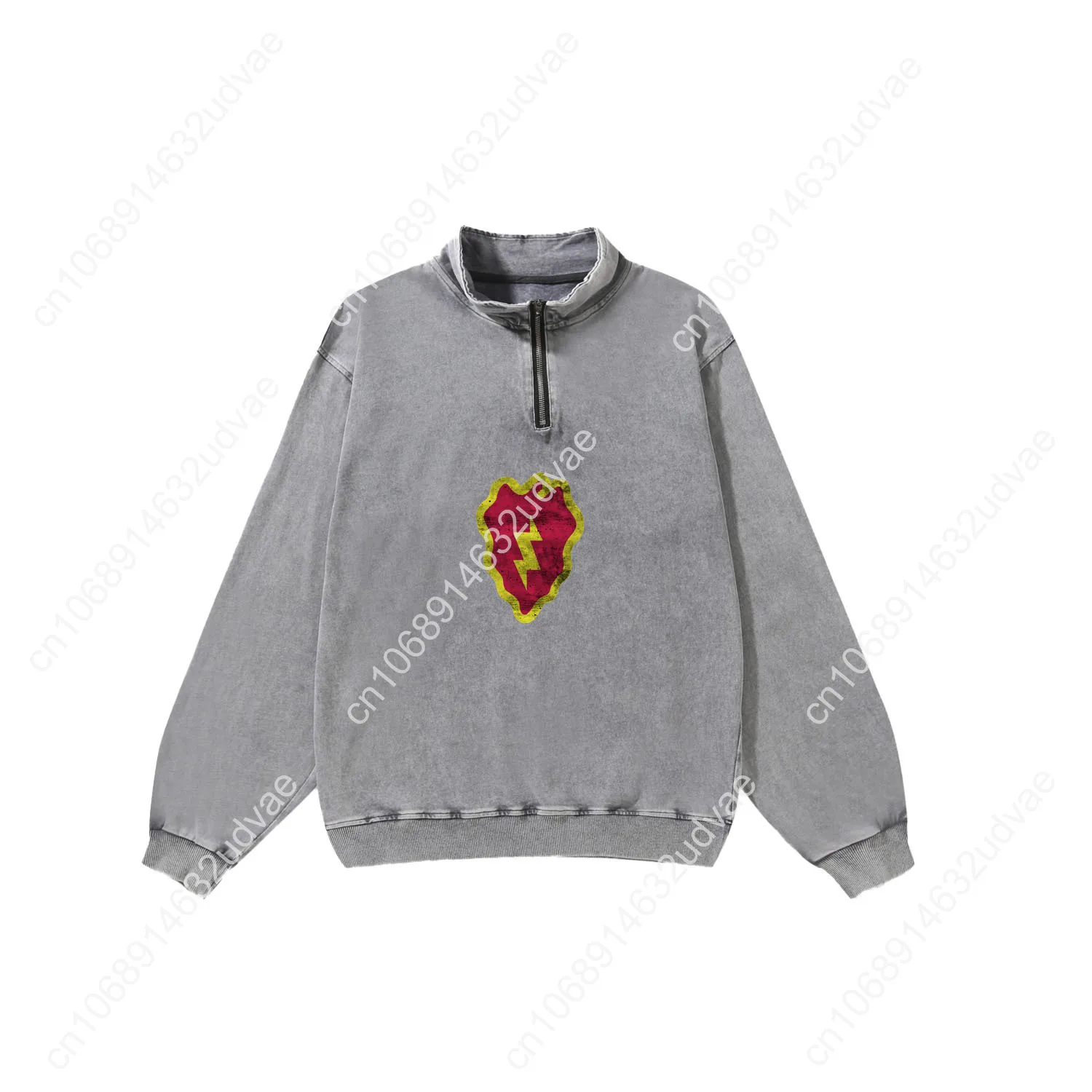 Felpa retrò 25th Infantry Division Uomo Donna Adolescente Pullover vintage Mezza cerniera Sudore Top su misura Maglietta a maniche