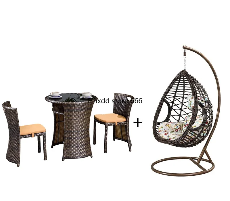 Balcony table and chairs three-piece simple rattan casual