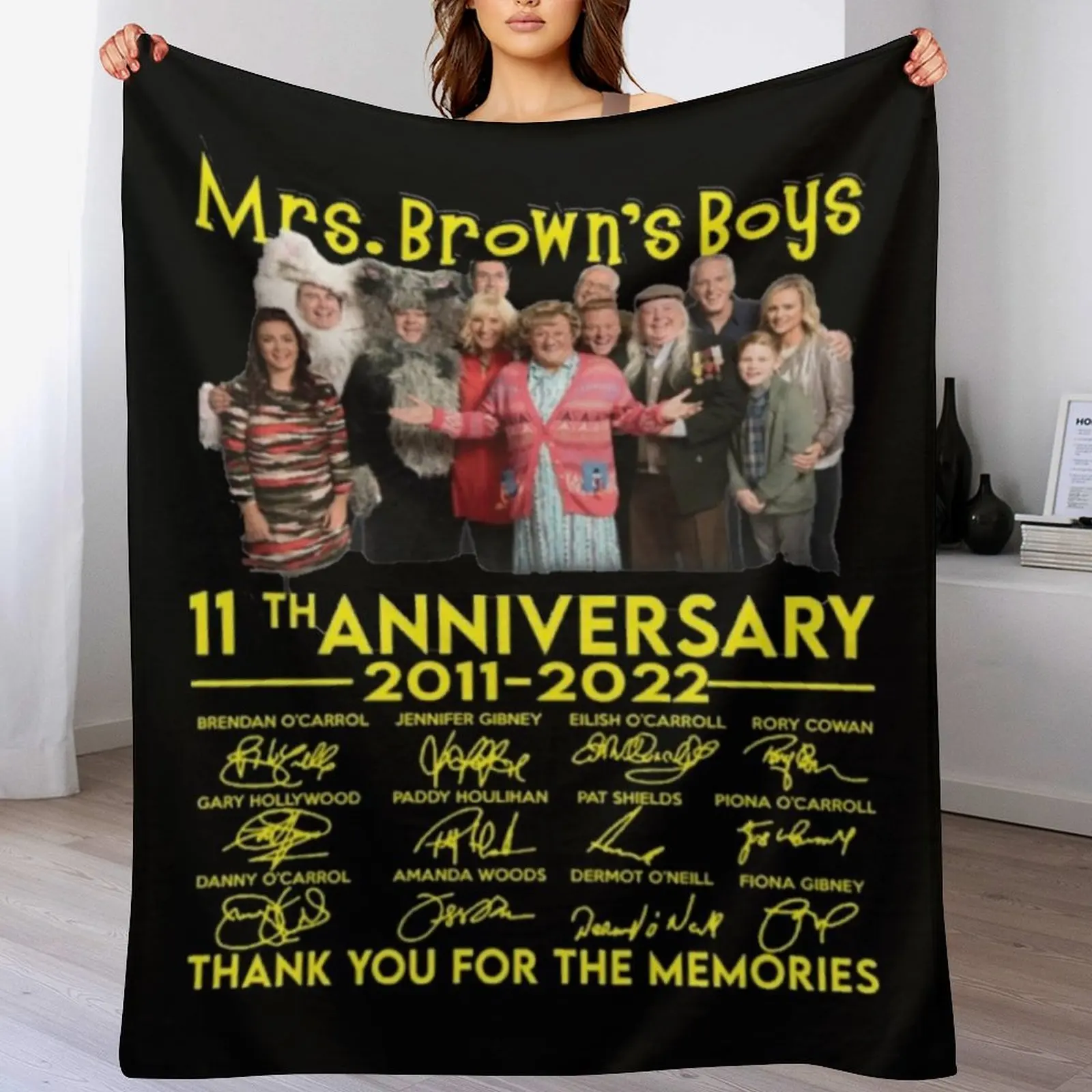 

mrs brown boys Throw Blanket Color Fast Cozy Throw Blanket