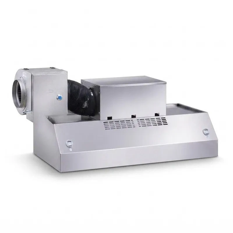 Commercial stainless steel integrated range hood with external centrifugal fan