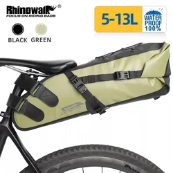 Rhinowalk Bicycle Saddle Bag 5L-13L Waterproof Large Capacity Foldable Tail Back Rear Bag Reflective Cycling MTB Trunk Pannier