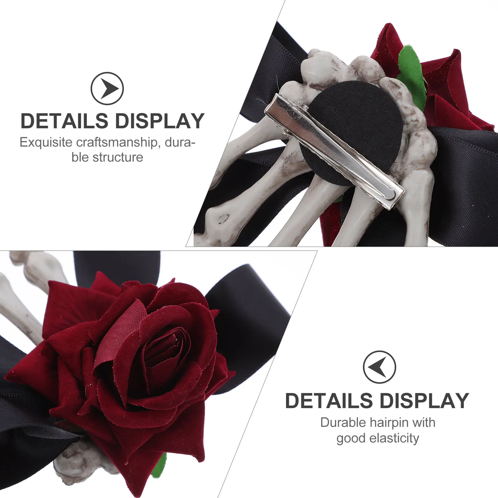 

2pcs Skull Claw Clips Hand Headdress Halloween Party Barrettes Hairpins Hair Ornaments Cosplay Party Supplies