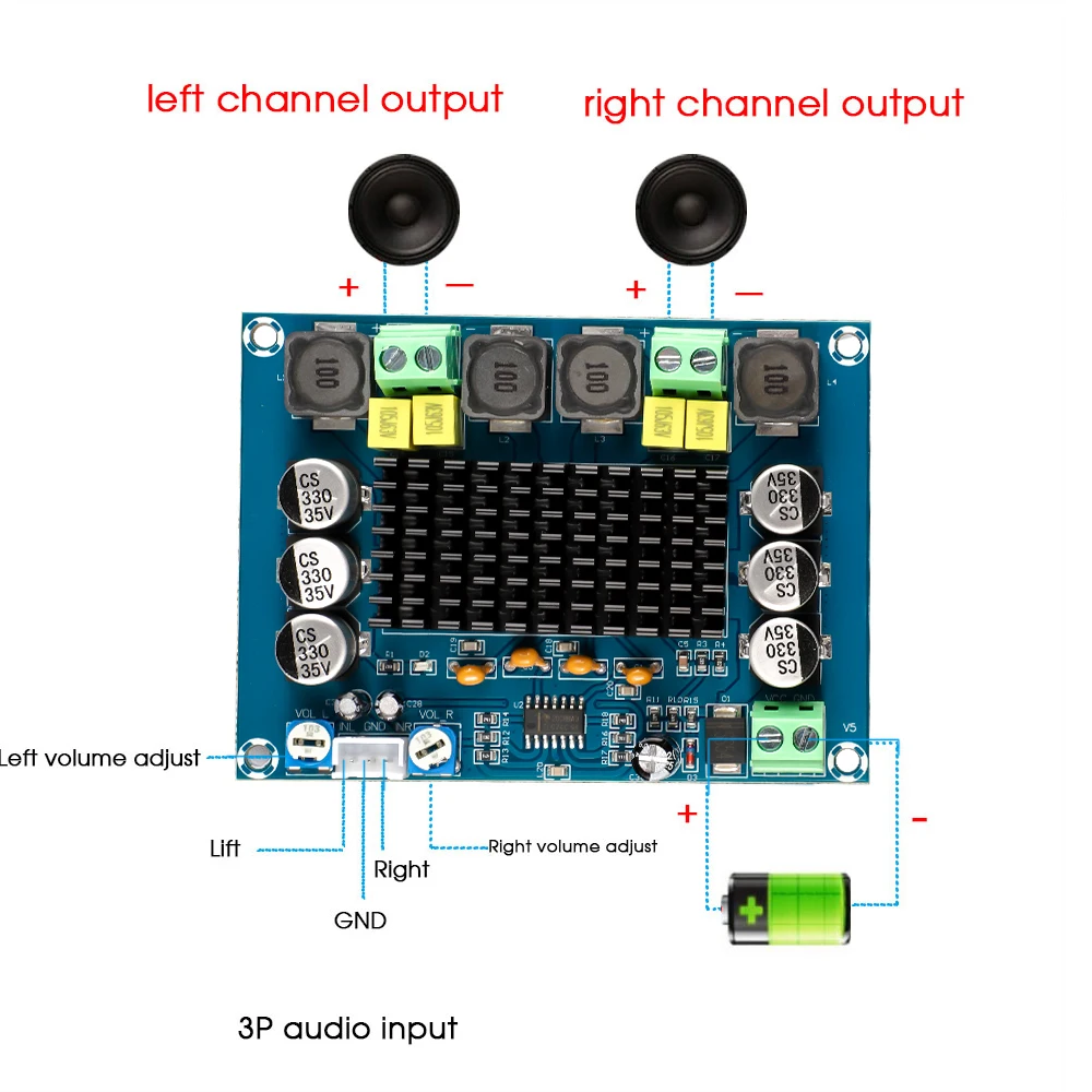 DC12-26V 듀얼 채널 디지털 스테레오 오디오 파워 앰프 보드, 고출력 CS8673, DIY 240W 앰프 사운드 보드, 2*120W, 1 개