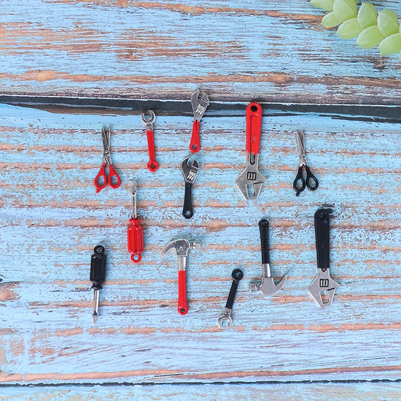 6 pezzi/set mini kit di riparazione per casa delle bambole accessori chiave a martello giocattoli per mobili