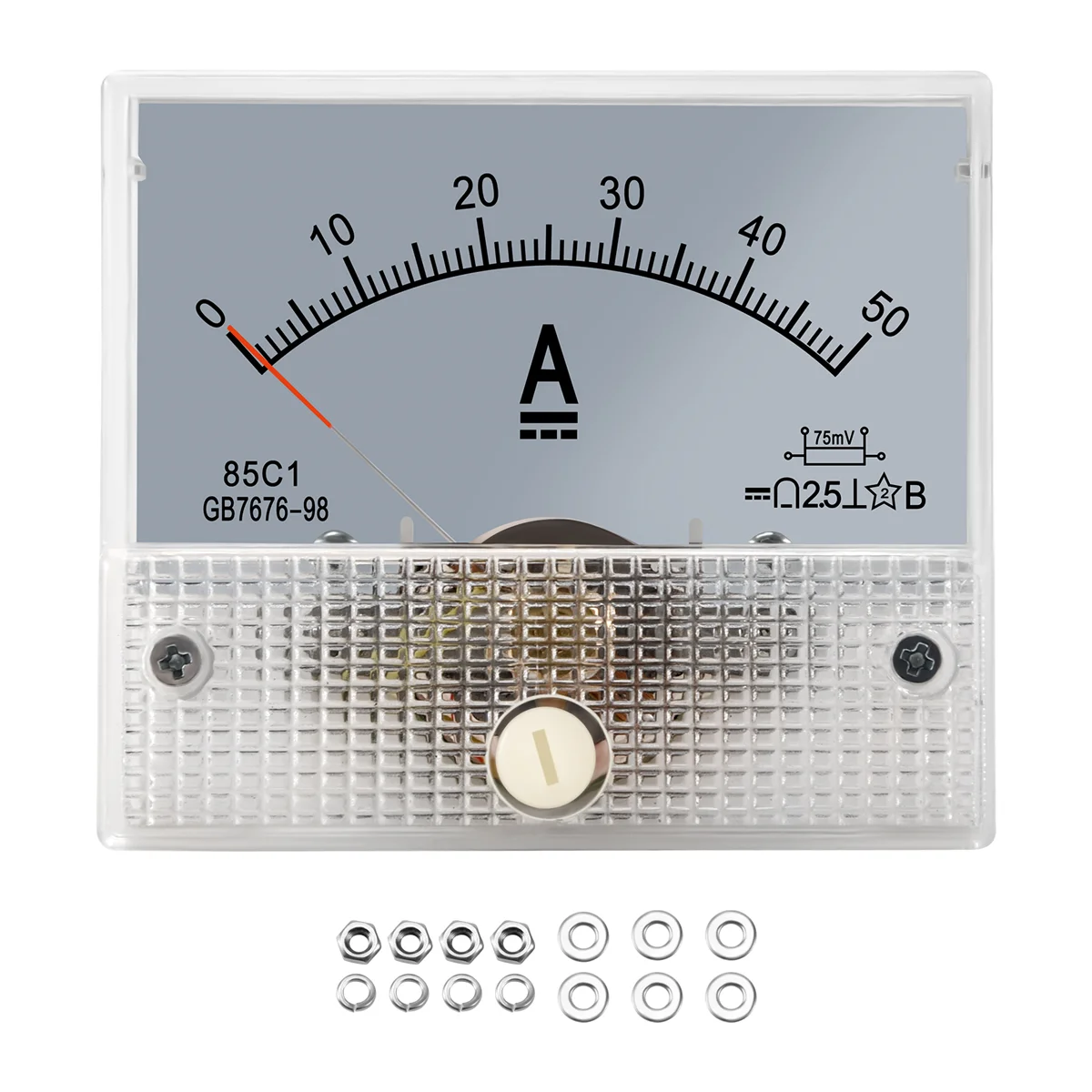 

85C1 DC 0-50A Rectangle Analog Panel Ammeter Gauge