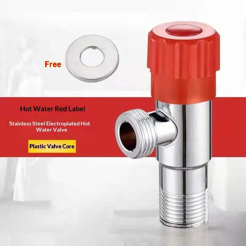 

1pc 8.8*5cm 4 Points Faucet Inlet Valve Triangle Valve Heater Water Stop Valve Bathroom Toilet Washing Machine Universal Switch