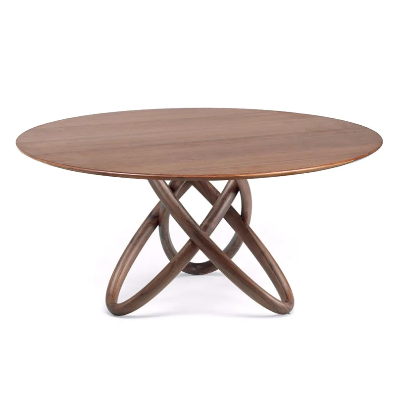 

Nordic round solid wood designer dining table glass long table theme restaurant cafe personalized leisure