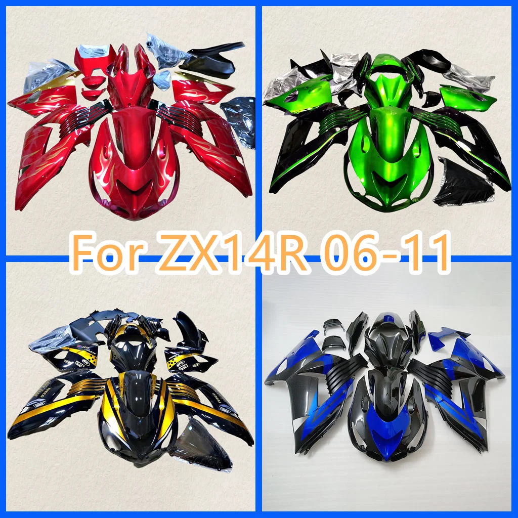 ABS Plastic kit for Kawasaki Ninja 2006 2007 2008 2009 2010 2011 ZX14R 06 07 08 09 10 11 ZX-14R ZX 14R Motorcycle Fairings Set