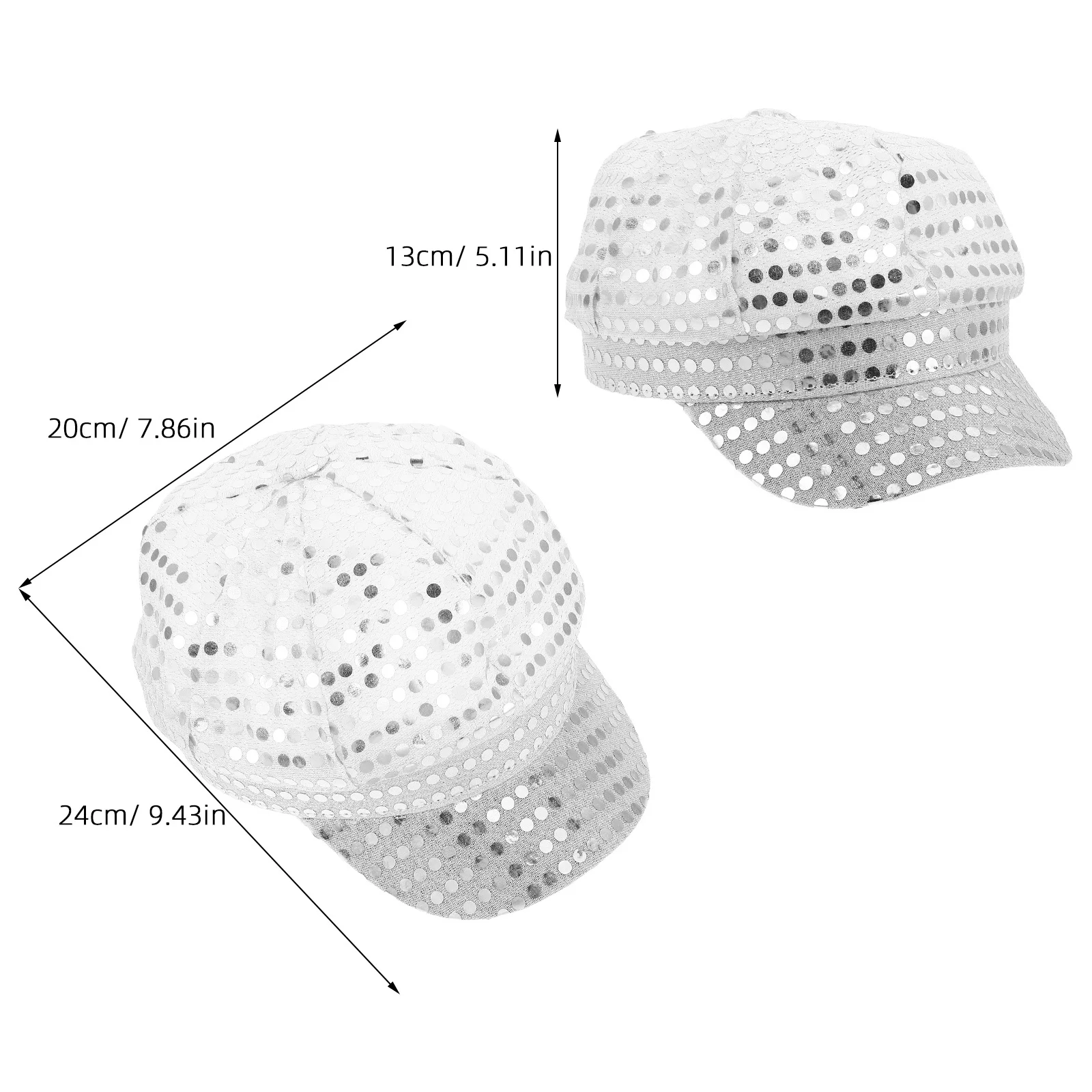 Скульптура диско-шляпы с блестящими блестками, серебряная зеркальная отделка, ретро-кепка для вечеринки, сценического костюма, праздничного мероприятия