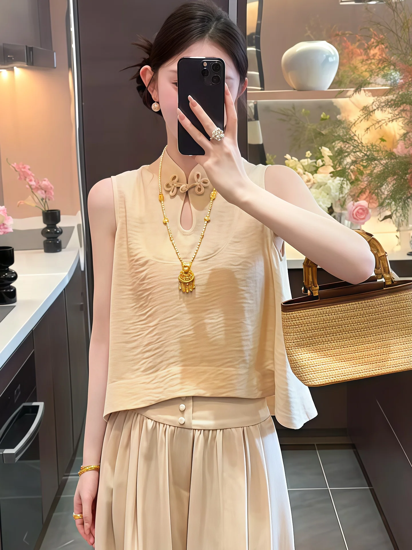 Neue Chinesische Stehkragen-Weste für Damen, Sommer 2025, Verbesserte Ausführung, Kleines Oberteil