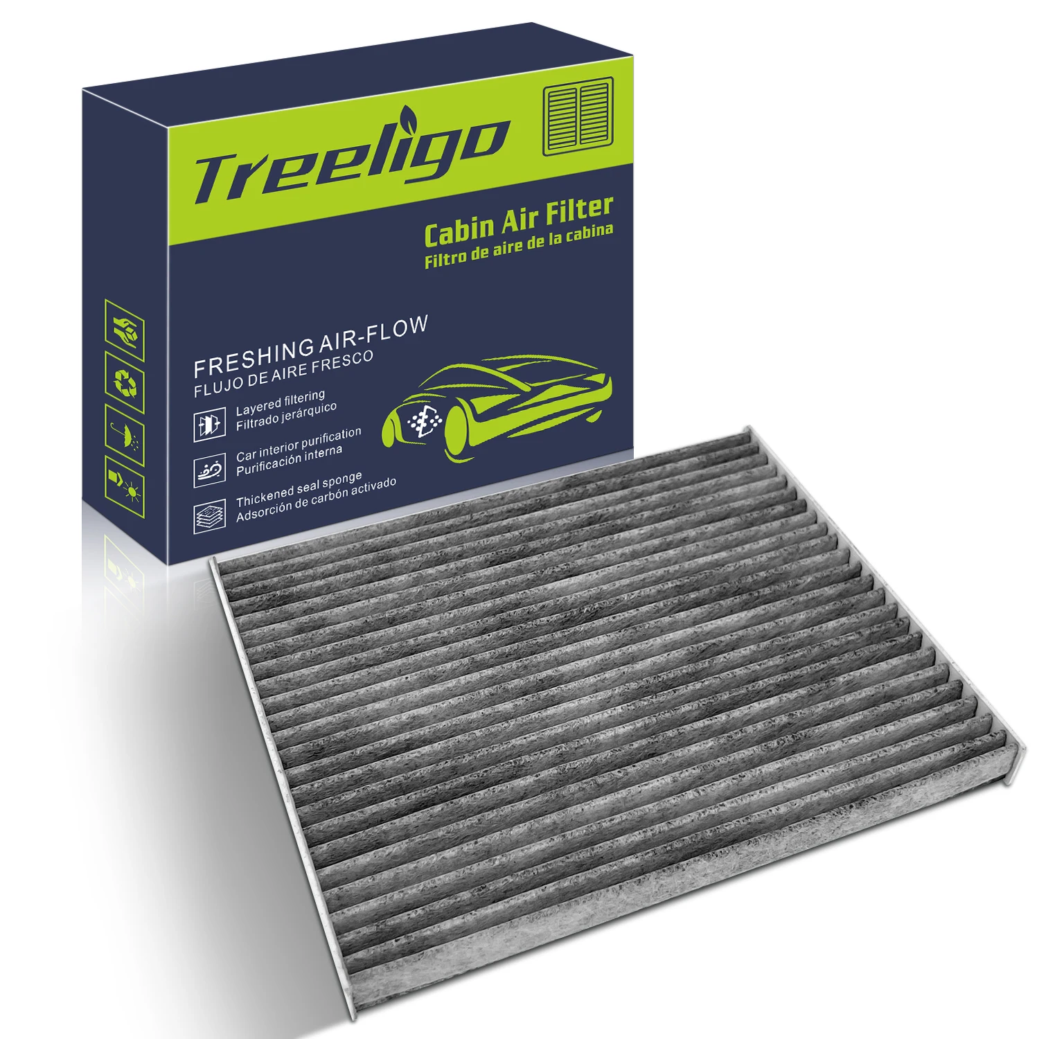 

Treeligo 1PCS CF10728 Activated Carbon Fram Cabin Conditioner Air Filter For Hyundai/For Kia 087902H000A, 971332H000, 971332H001