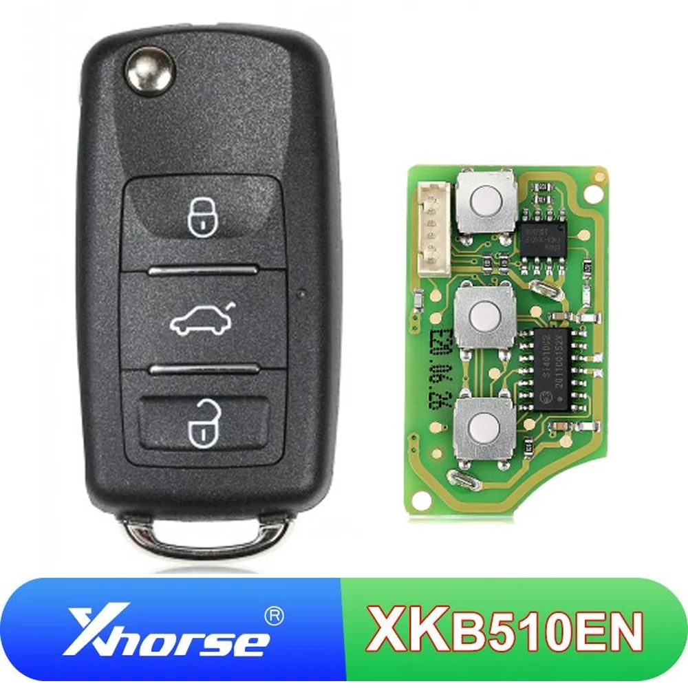 

5/10 Pcs XKB510EN Xhorse XK Wired Remote Key VVDI Car Key 3 Buttons Universal Remote Key For VW Volkswagen B5 Type