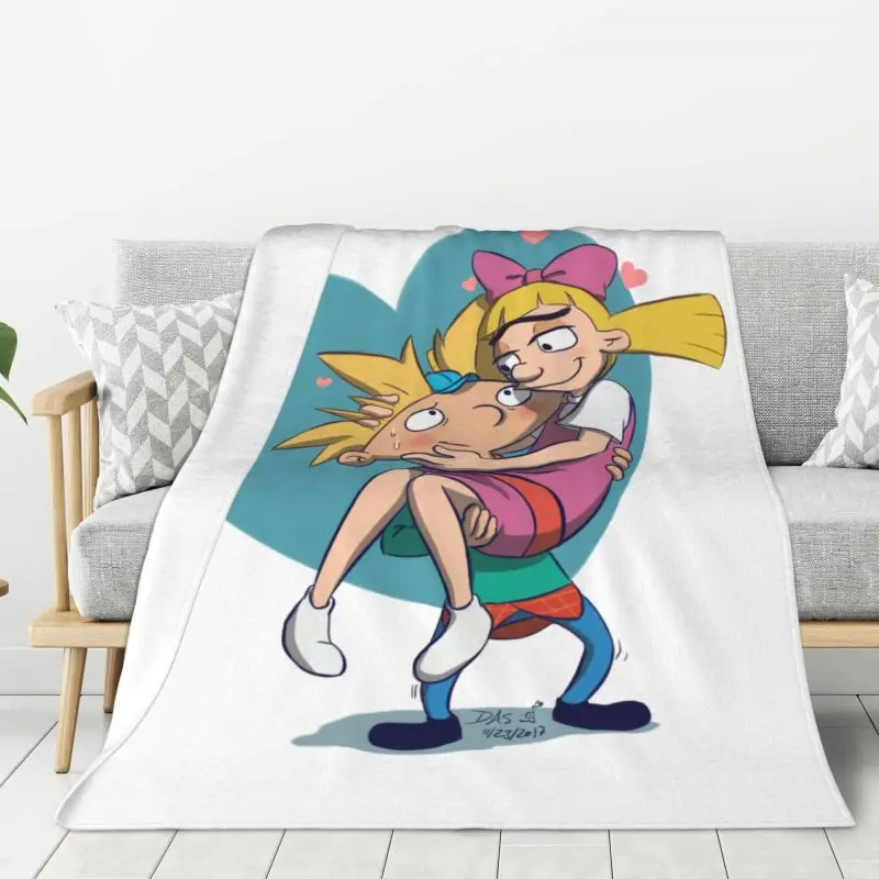 Custom Hey Arnold Anime Comedy Helga Pataki Blanket 3D Print Soft Flannel Fleece Warm Throw Blankets Travel Bedroom Sofa Quilt