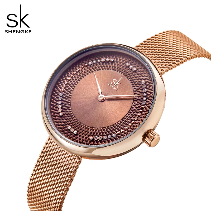 Shengke Creative Women Watches 3 Colors Stylish Japanese Quartz Ladies Watch Luxury Stainless Steel Clock Reloj Mujer Wife Gift