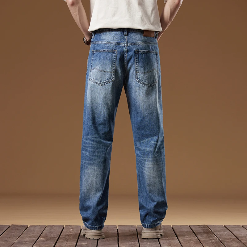 KSTUN 남성용 청바지 와이드 레그 팬츠 스트레이트 컷 루즈 피트 남성용 청바지 streetwear 고품질 브랜드 2025 봄, 가을