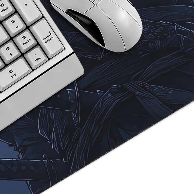Samurai in Moonlit Mouse Pad Gaming printon demand Custom Mousepad XXL Desk Mats Non-Slip Office Natural Rubber Carpet Laptop