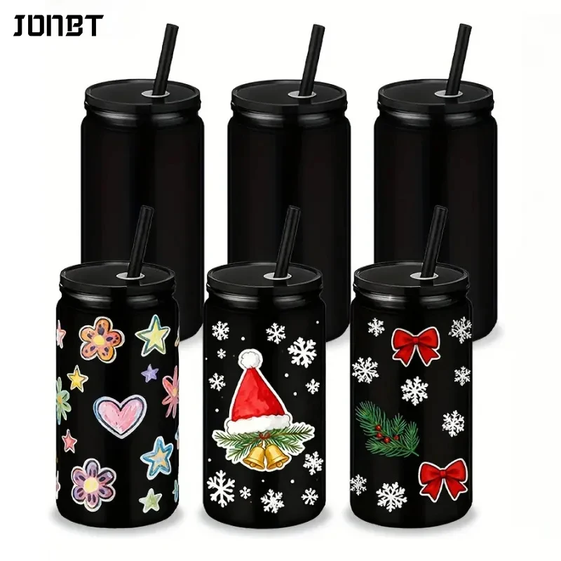 

6PCS 16oz Single Layer Straw Water Cups With Lid Reusable Plastic Water Bottle for Cold Drink Tea Beverages DIY Gifts Drinkware