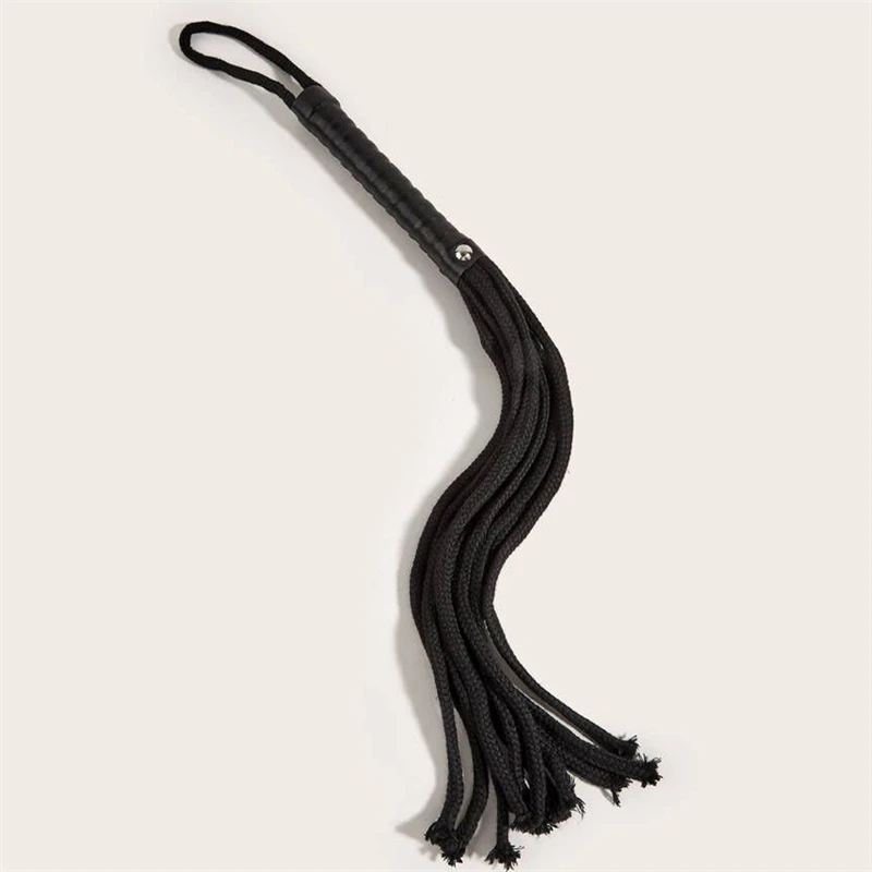 Cotton Rope Tassels Horse Whip,HorseRiding Equestrian Training Whip With PU Leather Handle