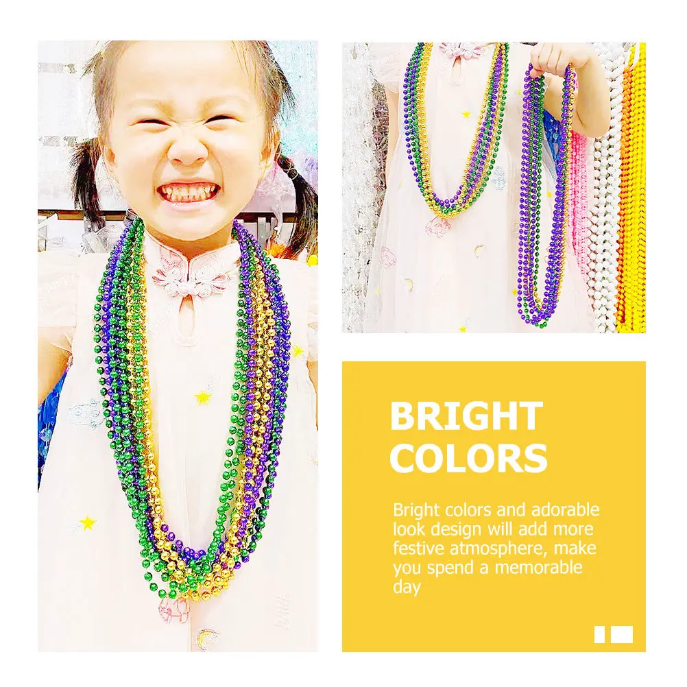 

15Pcs Party Necklace Colorful Assorted Beaded Round Necklaces for Carnival Mexican Theme Decoration Festive Event Jewelry
