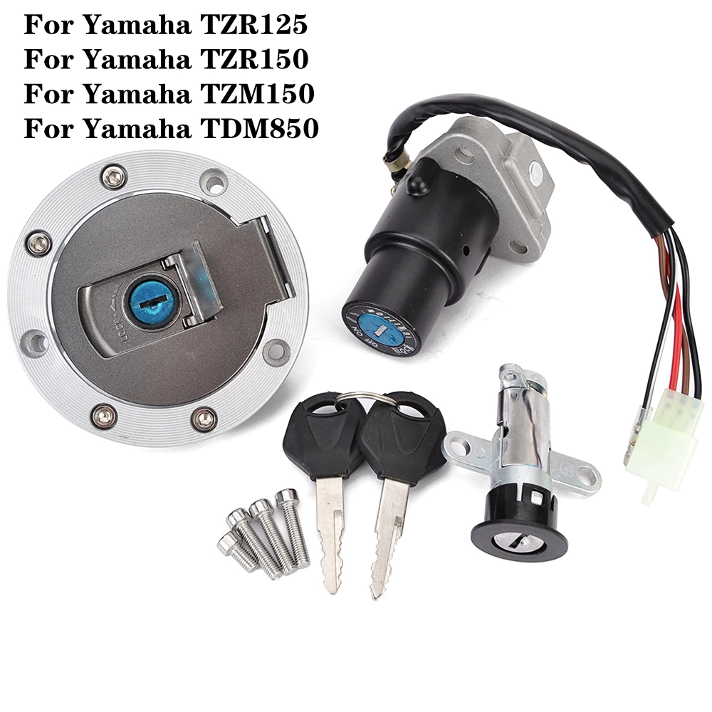 TZR 125 150 Ignition Switch Fuel Gas Tank Cap Seat Lock Key Set For Yamaha TZR125 TZR150 TZM150 TDM850 TZM 150