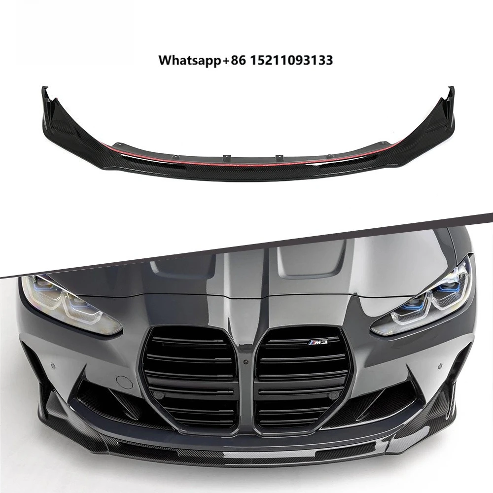 XTREME Integrated Dry Carbon Fiber Front Bumper Lip Spoiler Front Air Dam Chin Spoiler Splitter for M3 M4 G80 G82 V Style