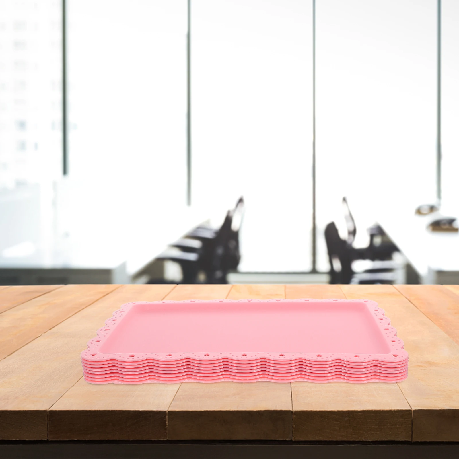 

8pcs Decorative Tray PP Large Size Versatile Household Serving Snack Fruit Dessert Sushi Party Plastic Platter