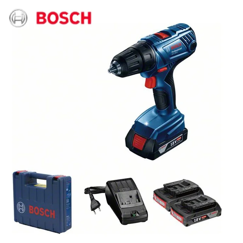 Дрель-шуруповерт Bosch GSR 180-LI аккумуляторная, 18 в, литий-ионная батарея, 2 аккумулятора 2,0 Ач, 1 зарядное устройство