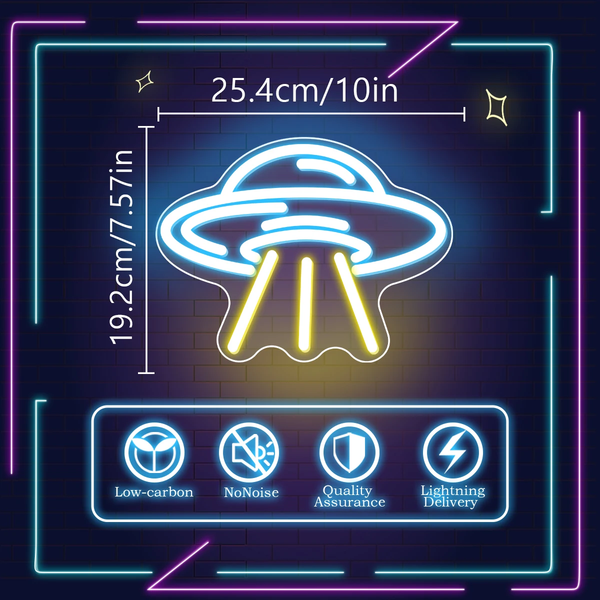 spaceship flying saucer Led Neon Signs Gaming Room Decor Bedroom Wall Hanging Neon Personalize Neon Light Party Birthday Gift