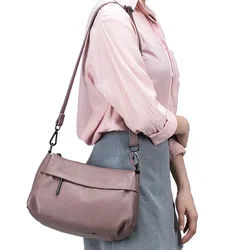 High Quality Soft Genuine Leather Women's Shoulder Bag Ladies' Underarm Bags Casual Handbags Female Messenger Bags Real Leather