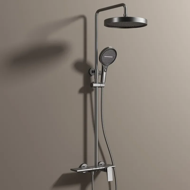 Premium Full Brass Concealed Shower System Wall Mounted Waterfall Rain Shower Set for Hotel Bathrooms