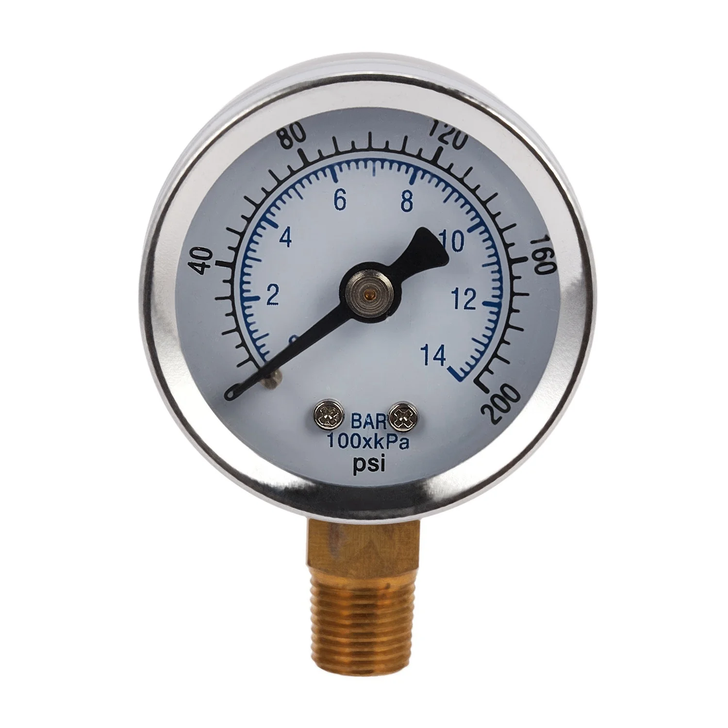 Ts-40-14 Bar 0-200 Psi 0-14 Bar Pressure Gauge 1/8 Male Npt Pressure Gauge Air Compressor Hydraulic Vacuum Gauge