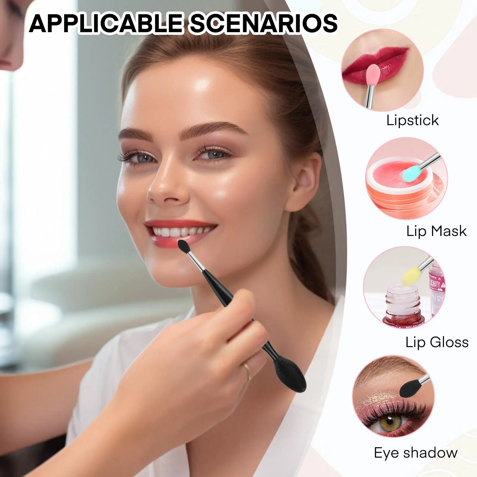 1pc デュアルエンドリップスクラバー角質除去シリコーンリップブラシ美容スキンケアブラシにきび除去ブラシツール