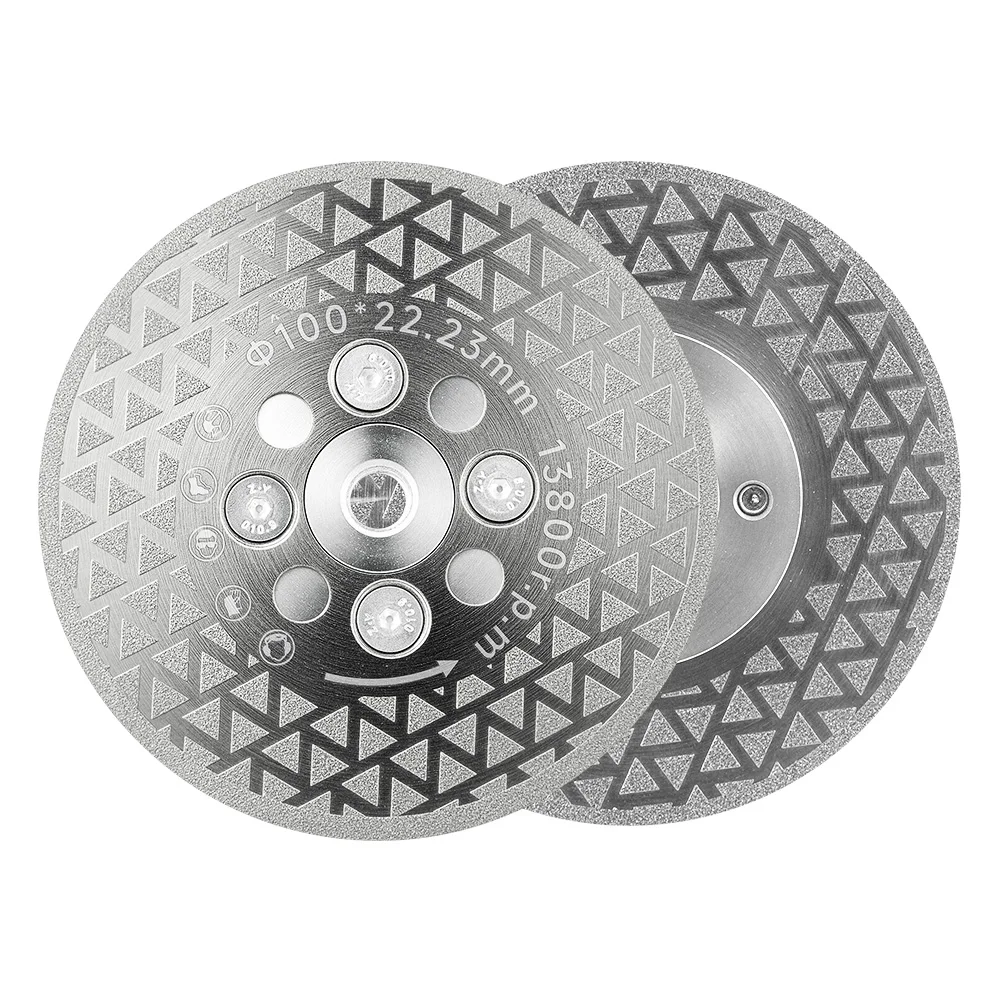 4/4.5 InchVacuum Brazed Diamond Cutting Wheel Saw Blade Double Sides Disc For Marble Concrete Ceramic Tile Cutting Disc M14 M10