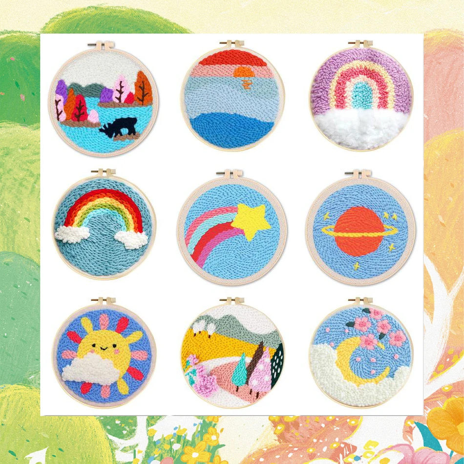 

RUOPOTY Набор игл для рисования неба, набор для рукоделия «сделай сам», для начинающих, инструменты для вышивки крестом для вязания, домашний декор